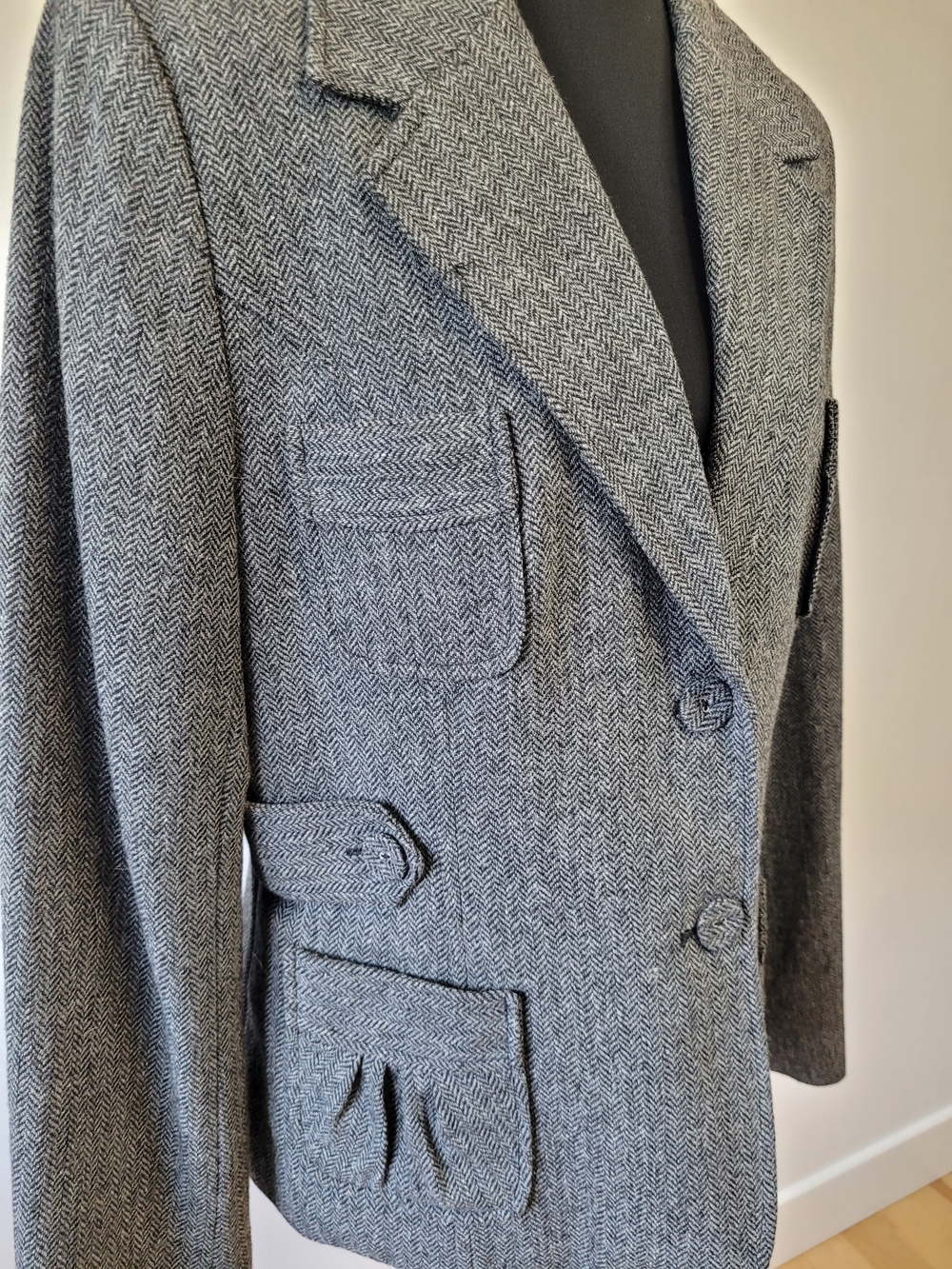 La Redoute Herringbone Tweed Blazer Jacket Wool,  UK 12 / US 8, see measurements